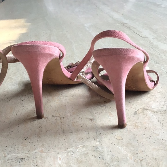 BCBG MaxAzria Rose and Tan Colored Suede Heels - Picture 5 of 8